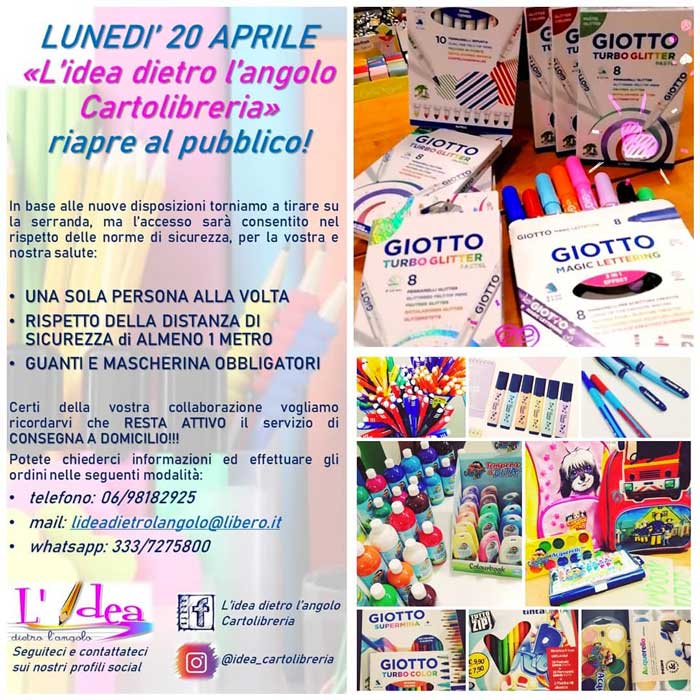 L'idea dietro l'angolo Cartoleria - Riapertura